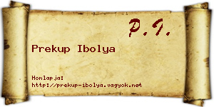Prekup Ibolya névjegykártya